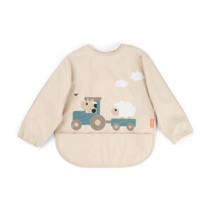 Done by Deer® slinček z rokavi Tiny Farm – Sand
