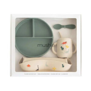 Mushie® silikonski set za hranjenje – Dinosaurs